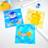 Piplup/Psyduck/Mudkip Art Prints